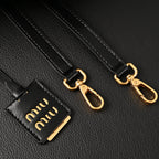 Miu Miu Black Matelassé Leather Top Handle Bag